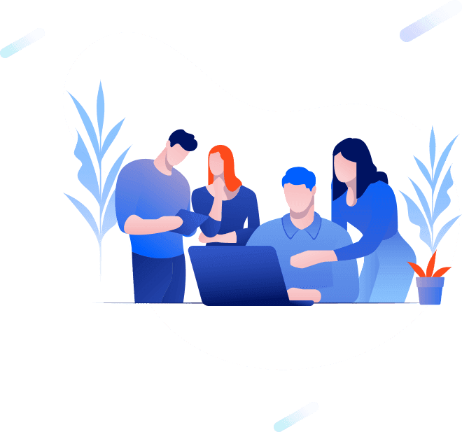 SEO specialists reviewing search rankings and digital marketing reports